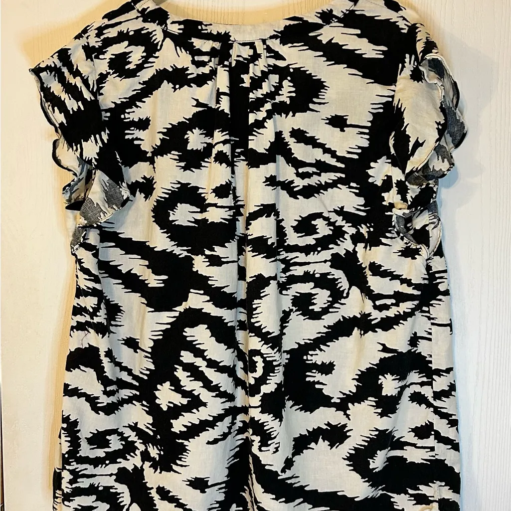 Rachel Zoe Black and White Patterned Women's Top Size 2X - Image 2