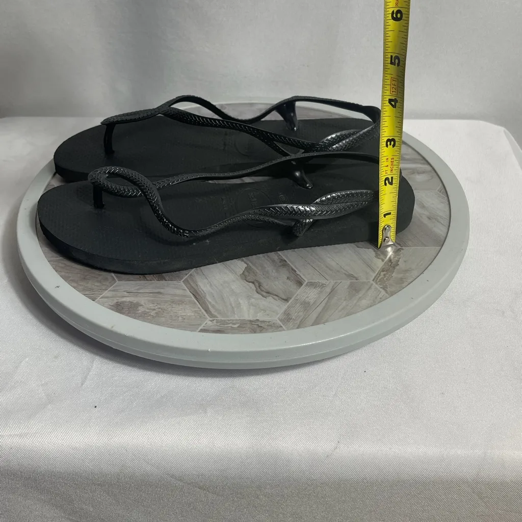 Havaianas Black Slim Flip Flop Sandals Women’s 37/38 US 6–7 Brazil Made - Image 6