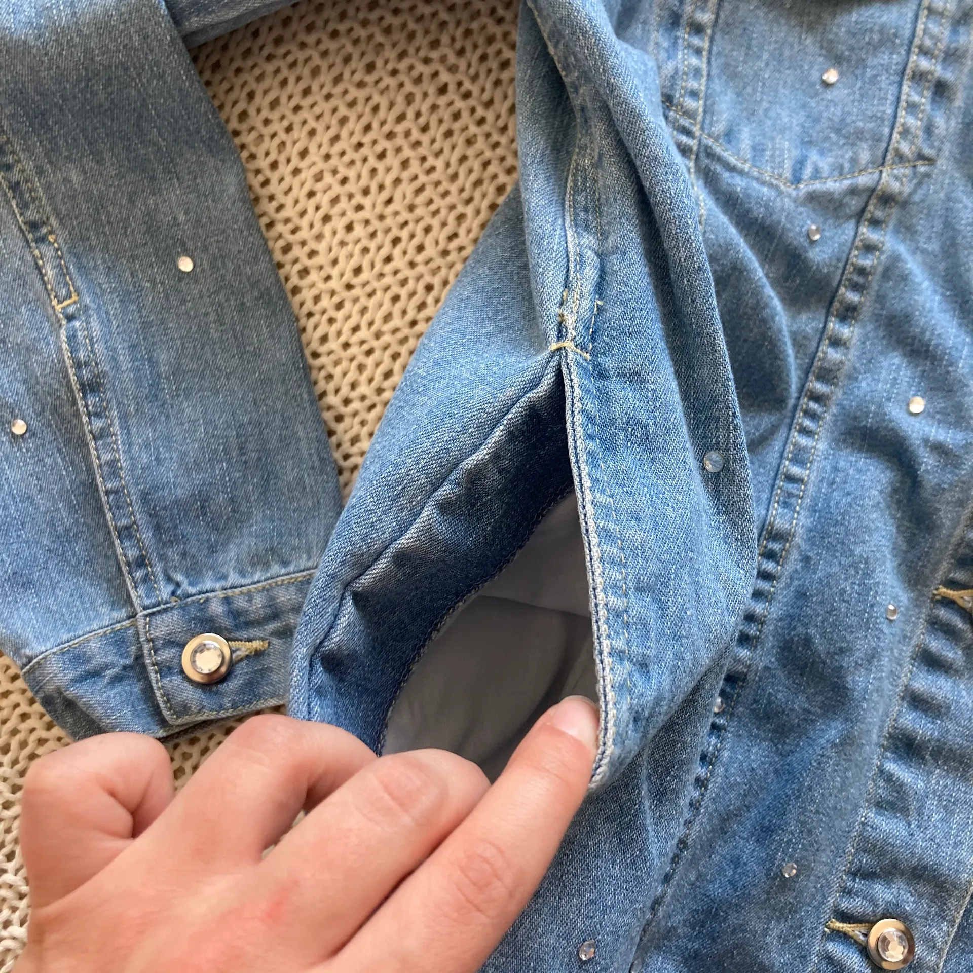 Quacker Factory Vintage  Rhinestone Embellished Denim Jacket - Image 6