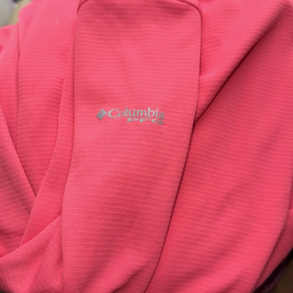 Columbia Women Pink Long Sleeve v neck pullover PFG fishing tidal tee active top - Image 8