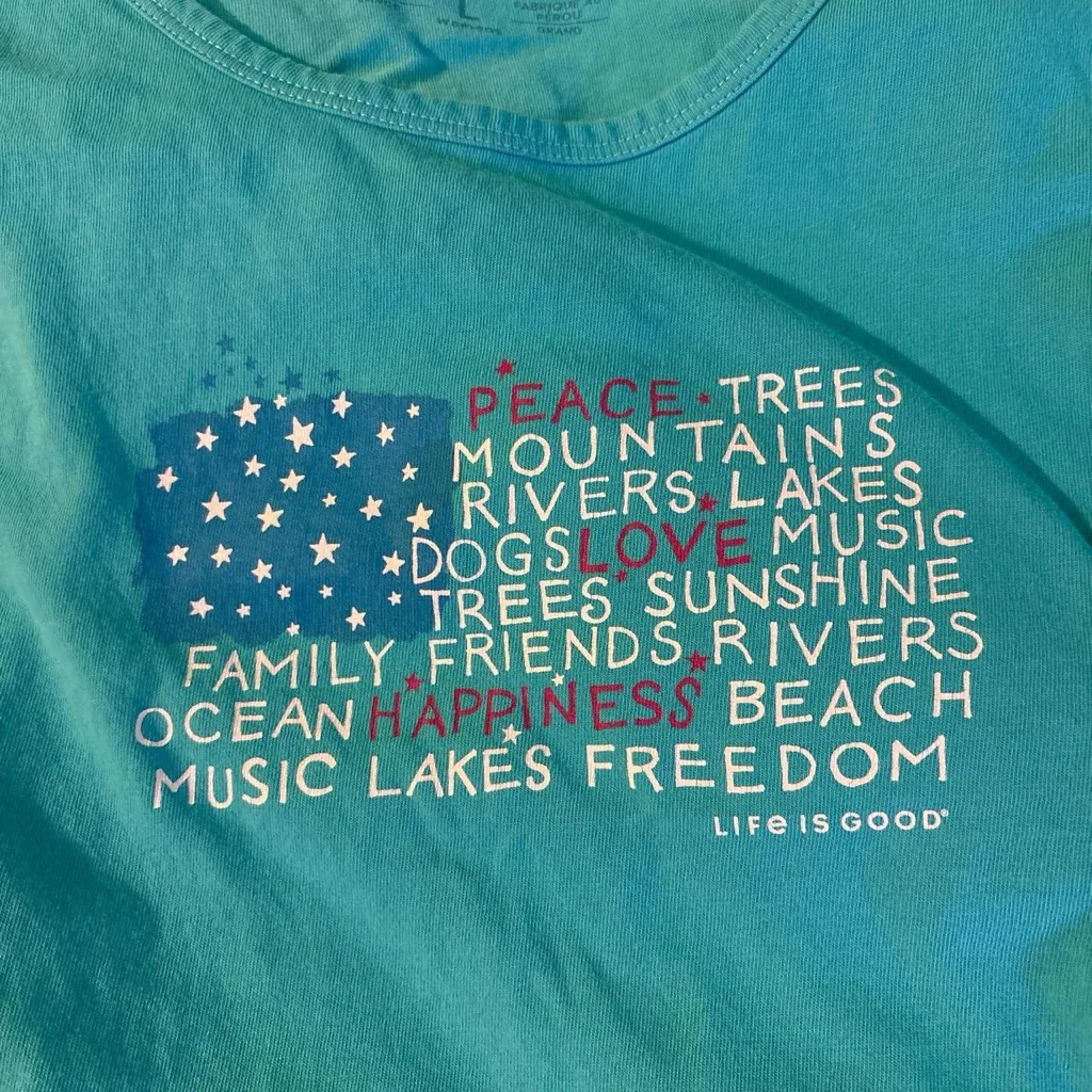 Life Is Good teal Crusher tank - Image 2