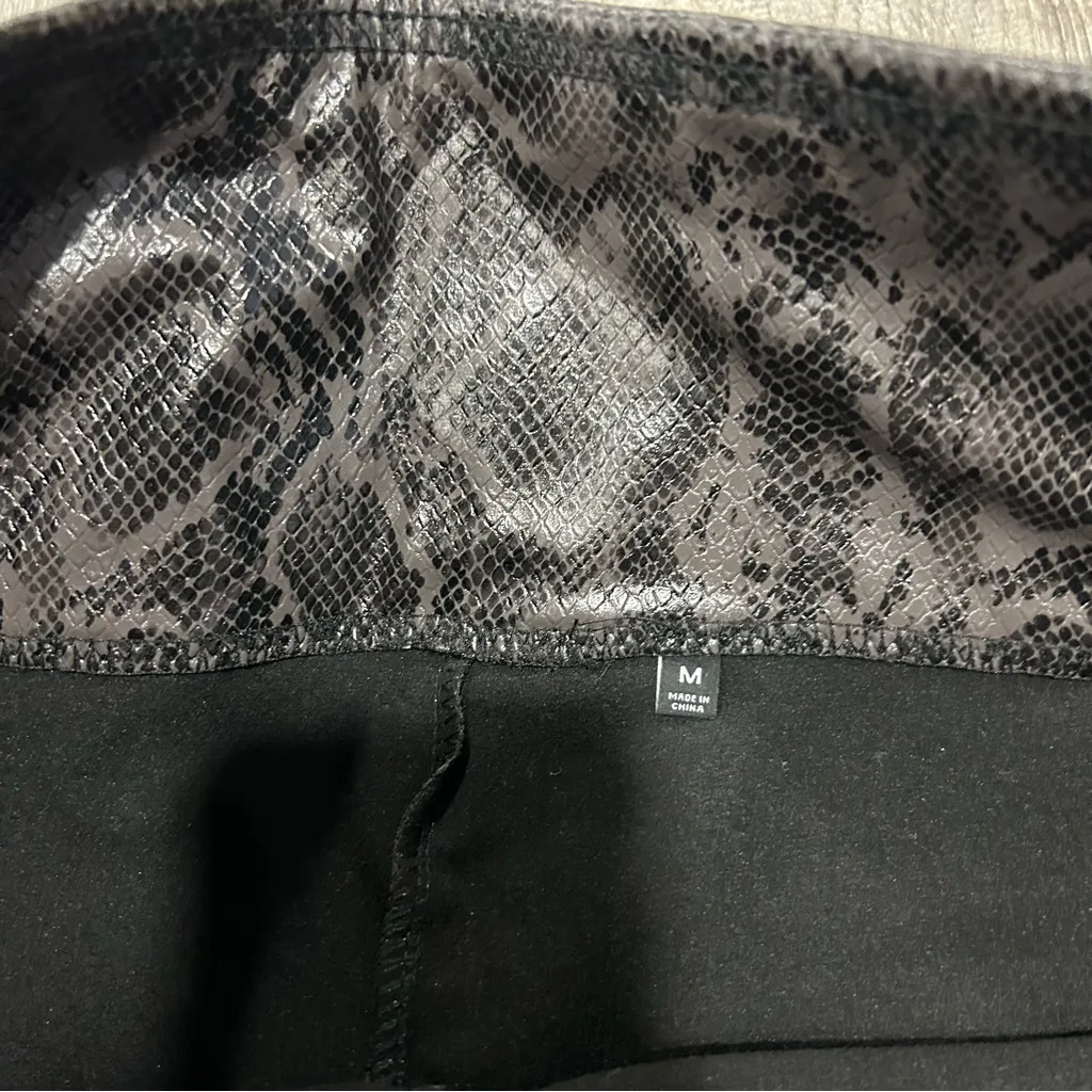 7 For All Man Kind Fuax Snakeskin Leather Leggings - Image 5