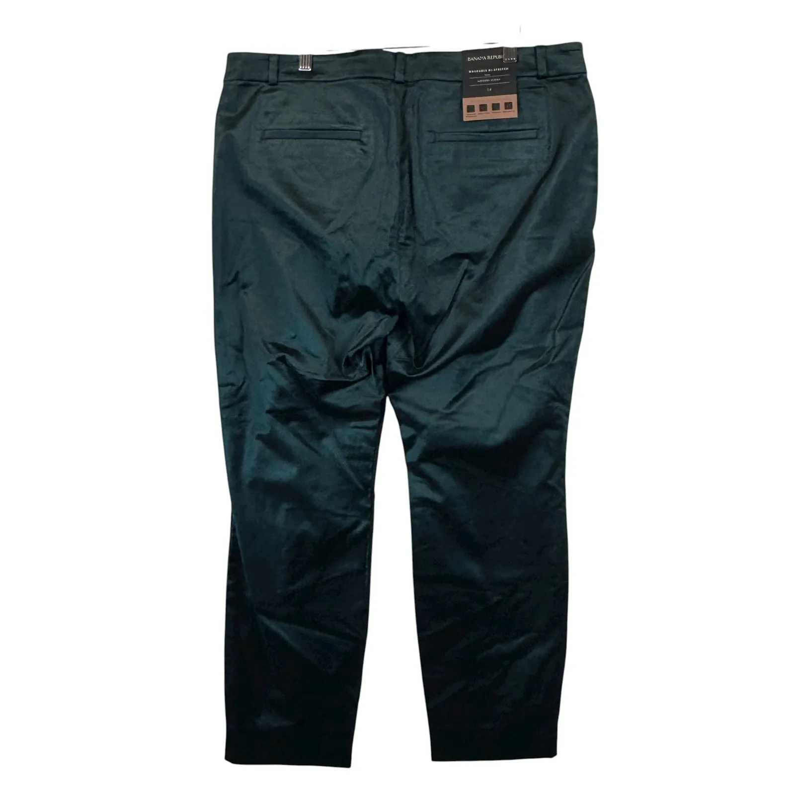 Banana Republic Sloan Polished Minimalist Stretch Ankle Pants Green 14 Old Money - Image 2