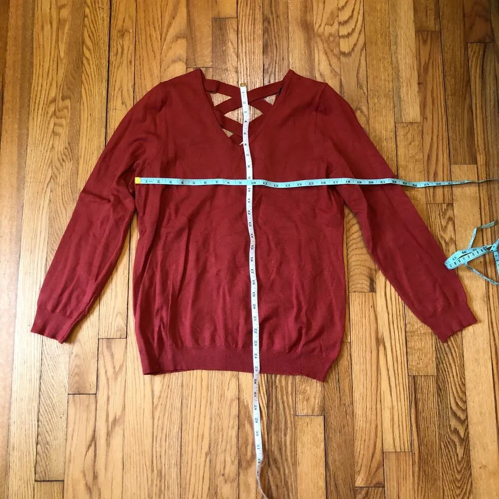 Love Ellie NWOT Women's Mia Back Cross Detail Burnt Orange Sweater Size L Size L - Image 2