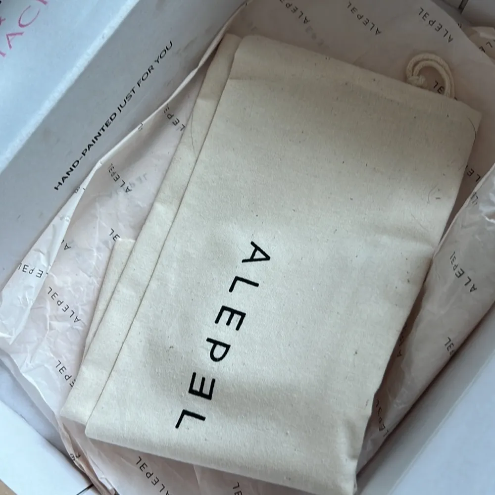 New Alepel x lsf hand painted leather mules slides in blue china - Image 7