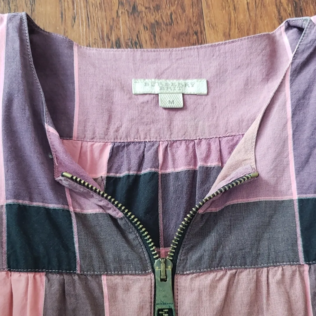 Burberry Nova Check Plaid Tunic in Pink Purple Size Medium - Image 3