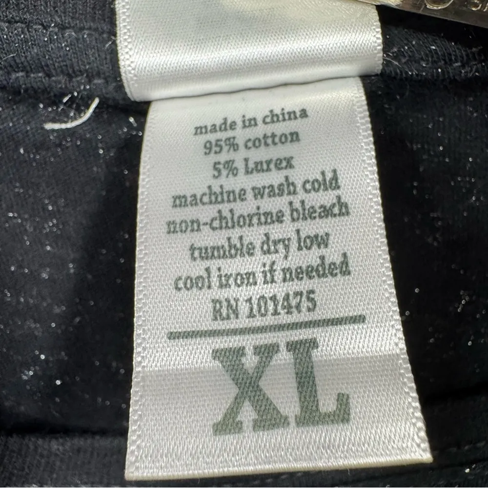 j. america Black Sparkly Slim Fit Tee Lucky Glitter Shamrock Clover & Horseshoe - Image 9