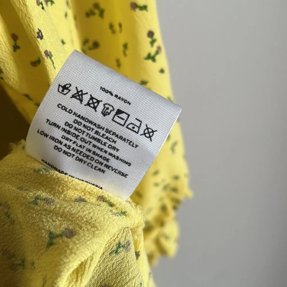 Faithfull The Brand Edwina Mini Dress In La Fica Floral Yellow - Image 10