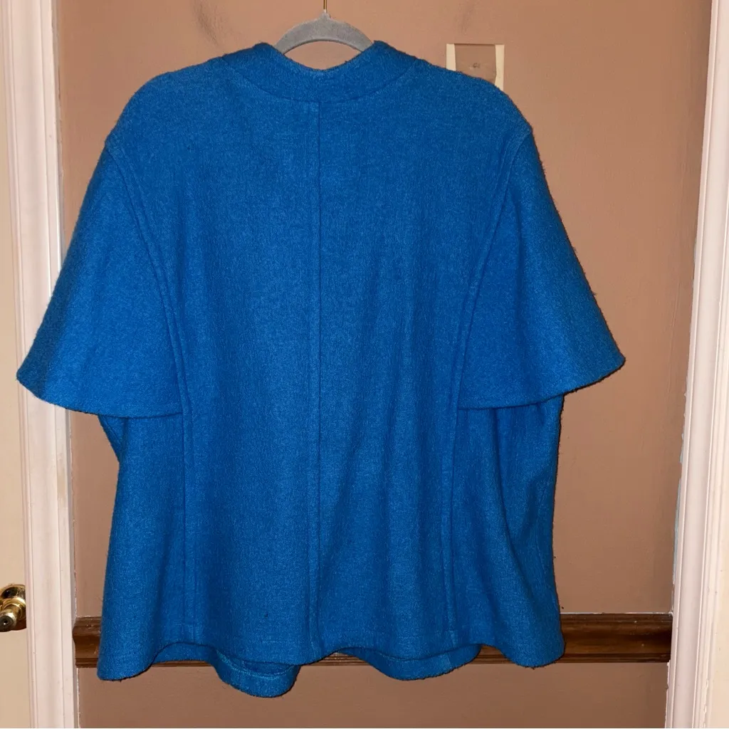 LAL Live‎ A Little Wool Zippered Swing Coat Jacket Sweater Vest Blue 3X - Image 2