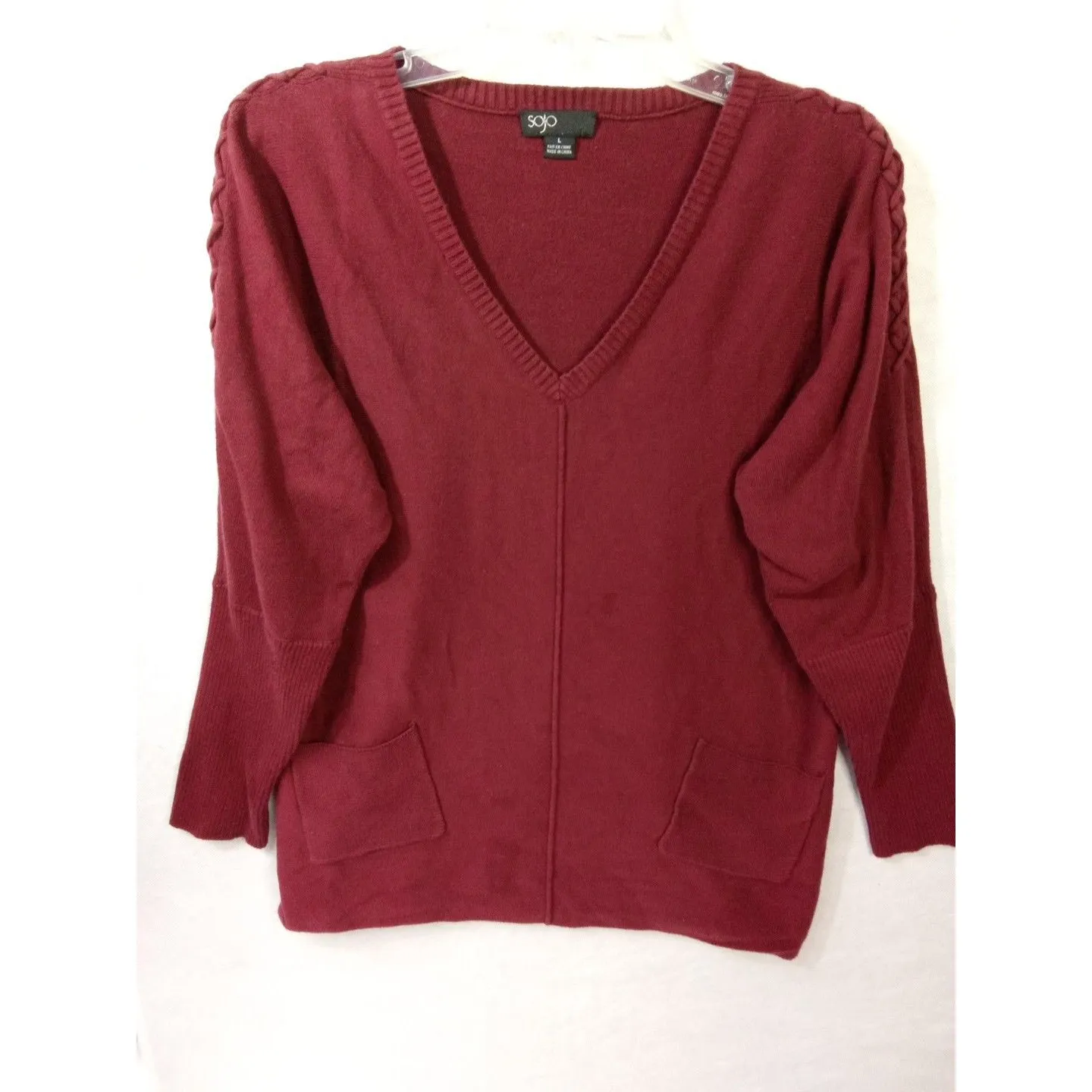 Sojo Women Burgundy‎ Blouse Large Pockets Red - Image 9