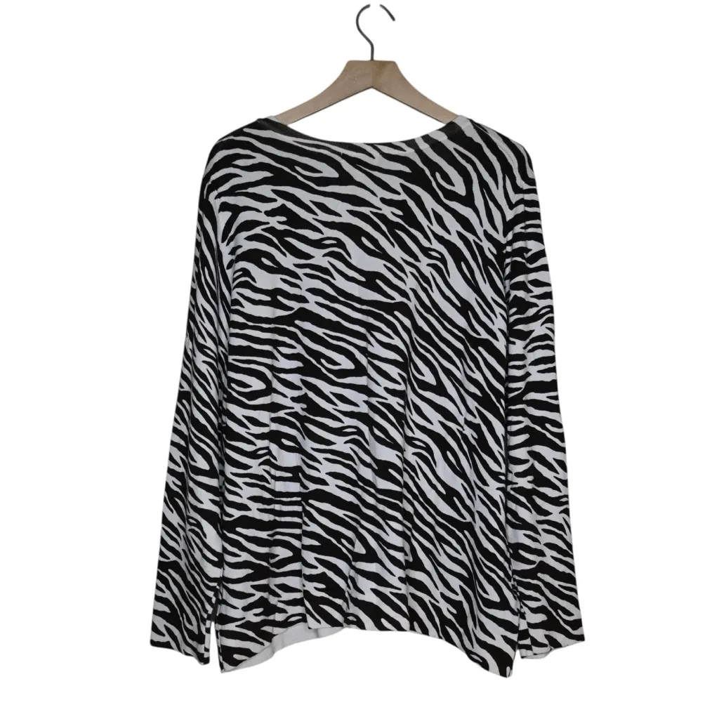 Charter Club Woman Zebra Print Button Front Cardigan Women's 3X - Image 2