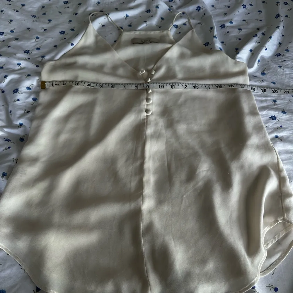 Loft Women’s  Small Flowy Chiffon White Spaghetti Strap Halter Blouse - Image 3