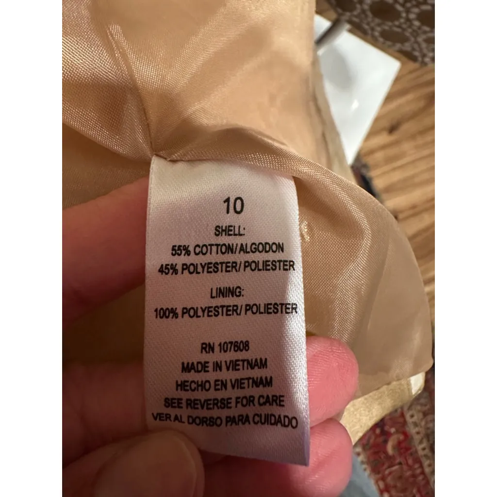 Women's Isabella Gold & White Patterned Pantsuit, Size 10 - Image 8