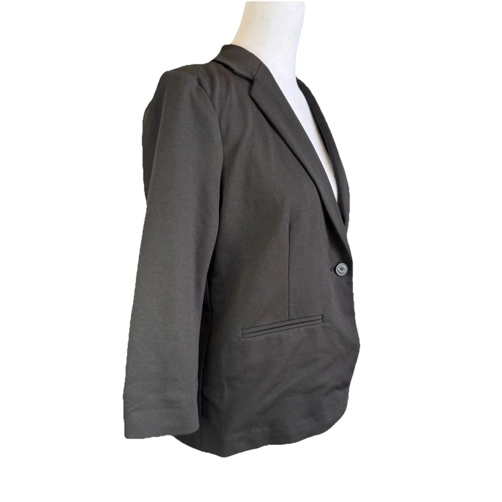 LC Lauren Conrad Fitted Blazer Size XS Black Business Casual 3/4 Sleeves Button - Image 5