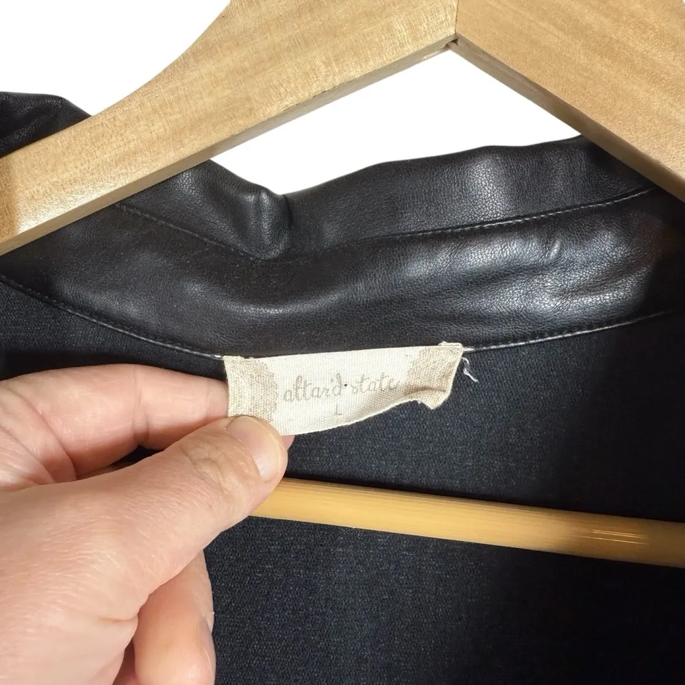 Altar’d State Women’s Oversized Button Down Leather Shacket Black Size L - Image 6