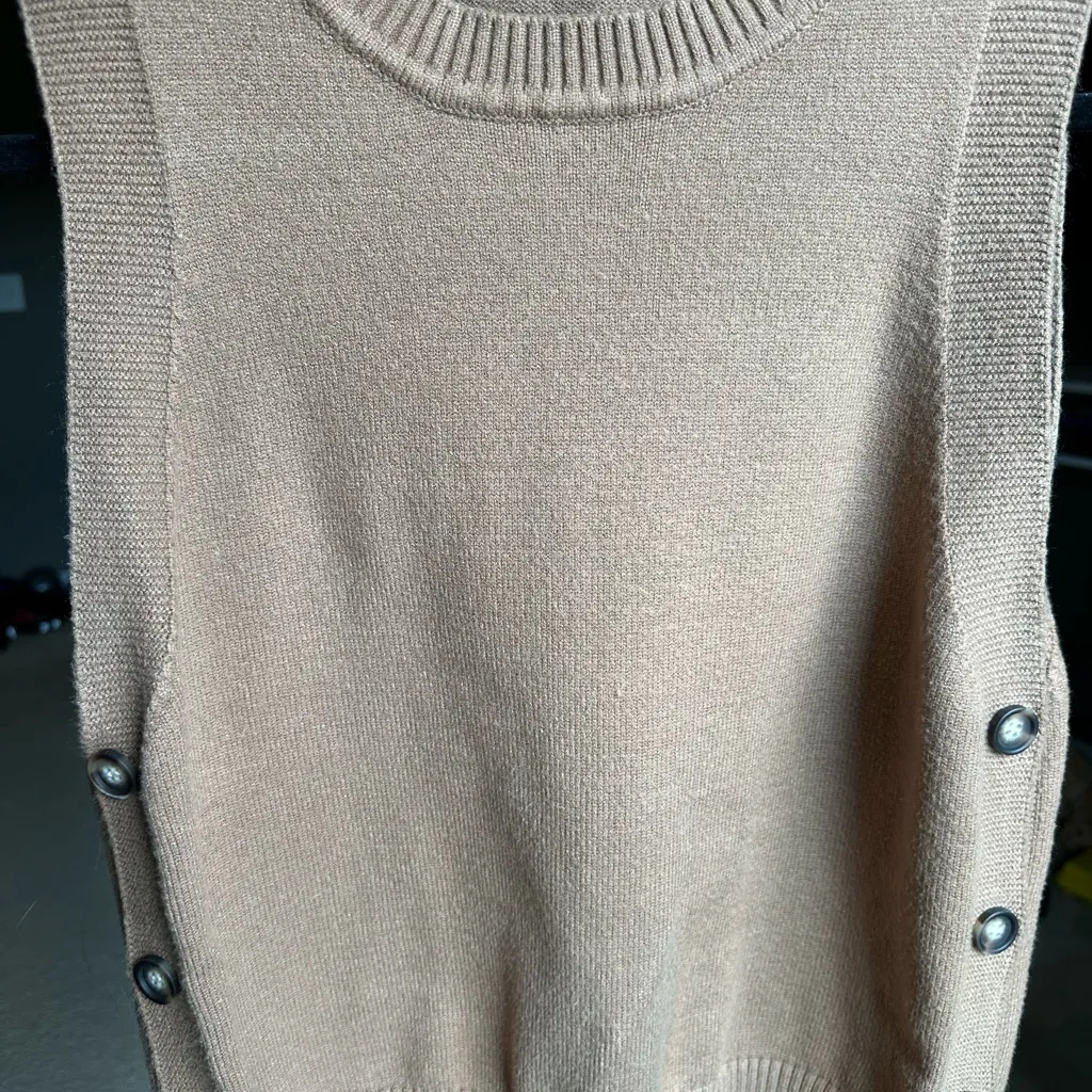 None Women's Tan Sleeveless Vest - Image 4