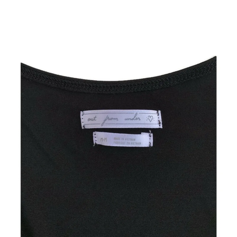 Out From Under Urban Outfitters Drape Front Black Tank Bodysuit Medium - Image 4