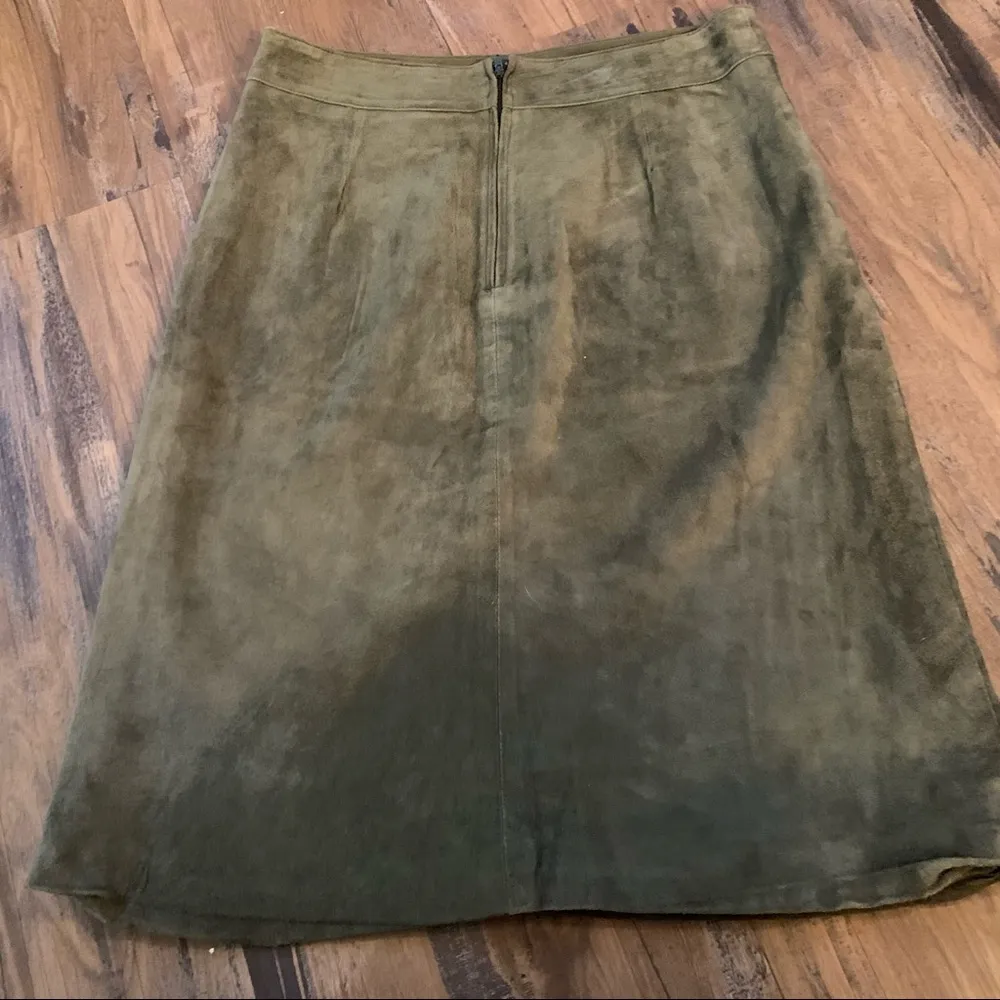 MSSR Pig Suede Lined Army Green Skirt 8 M Medium - Image 5