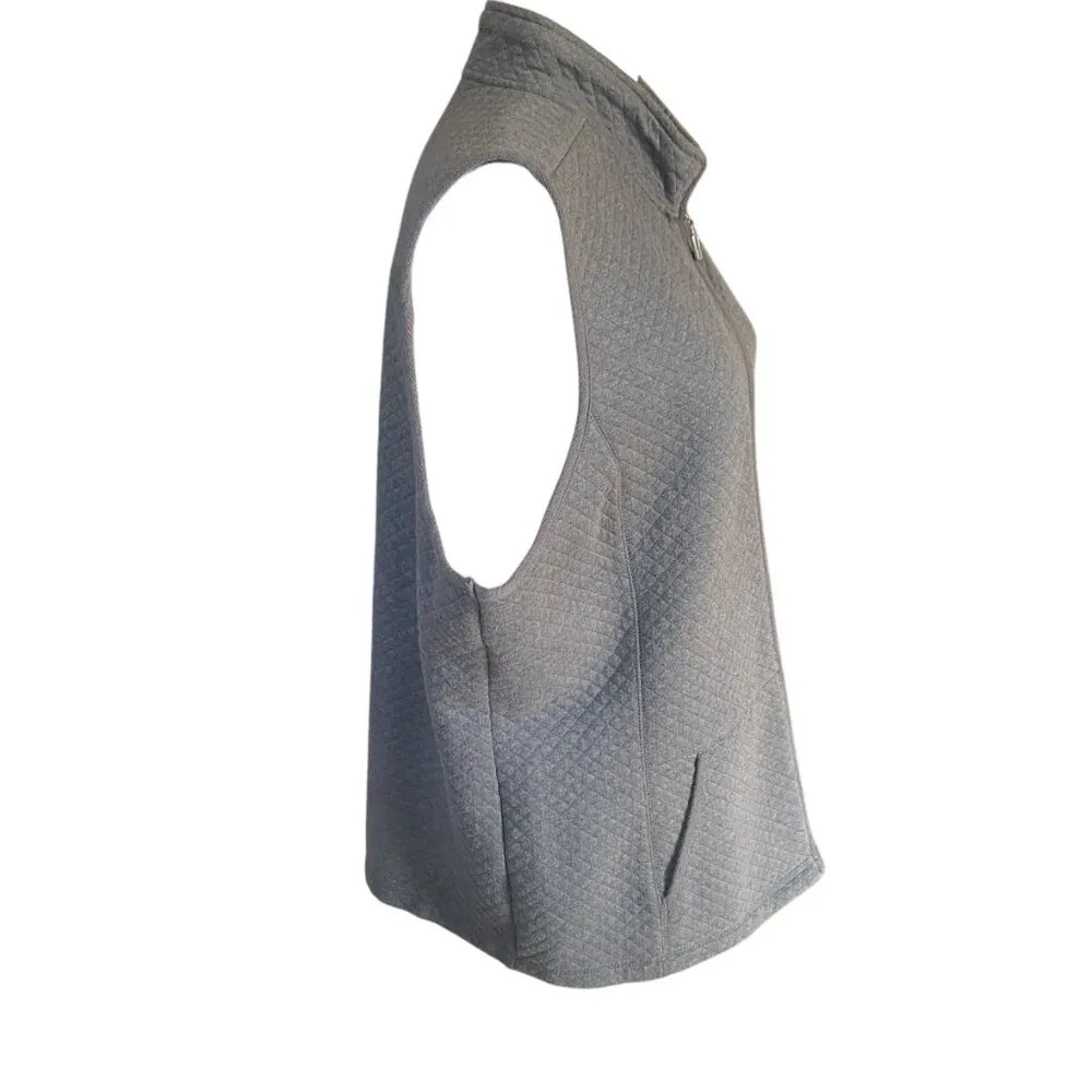 Laura Scott XL Petite gray sleeveless zip up vest with pockets women's - Image 3