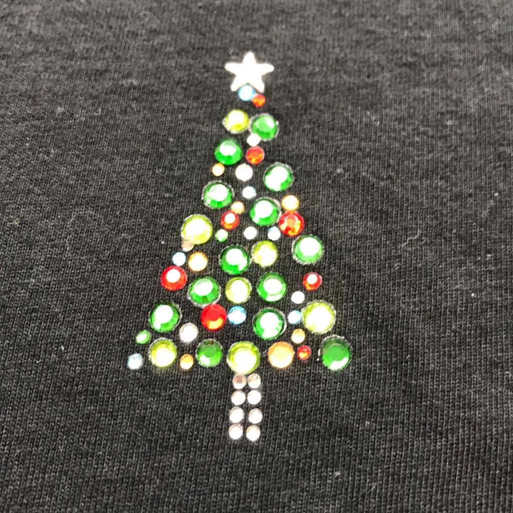 Black Christmas Tree Short Sleeve Top - Image 3