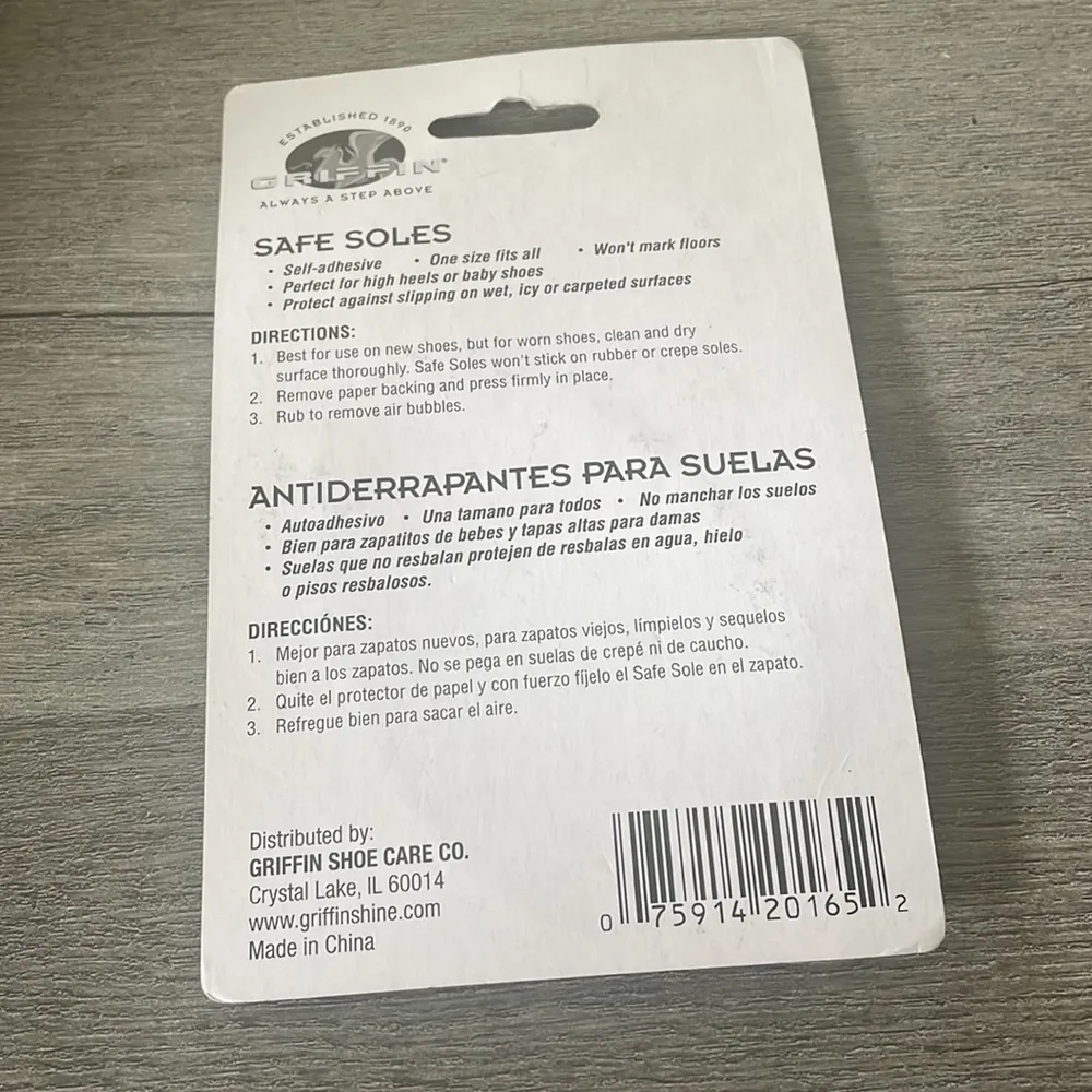 Women’s Griffin Shoe Care Safe Soles Self adhesive Soles, One Size Black - Image 2