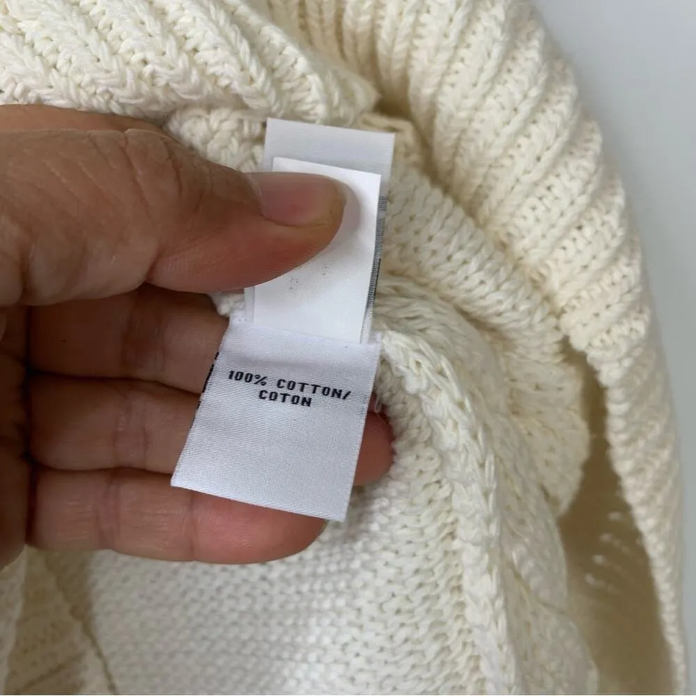 Diane Von Furstenberg white cable knit cotton sweater size small‎ - Image 4