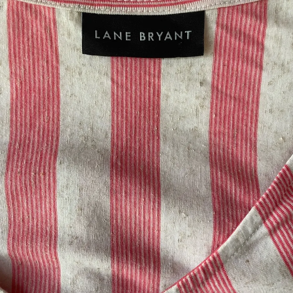 Lane Bryant Cream & Coral Pink Striped Comfy Maxi Dress - Image 7