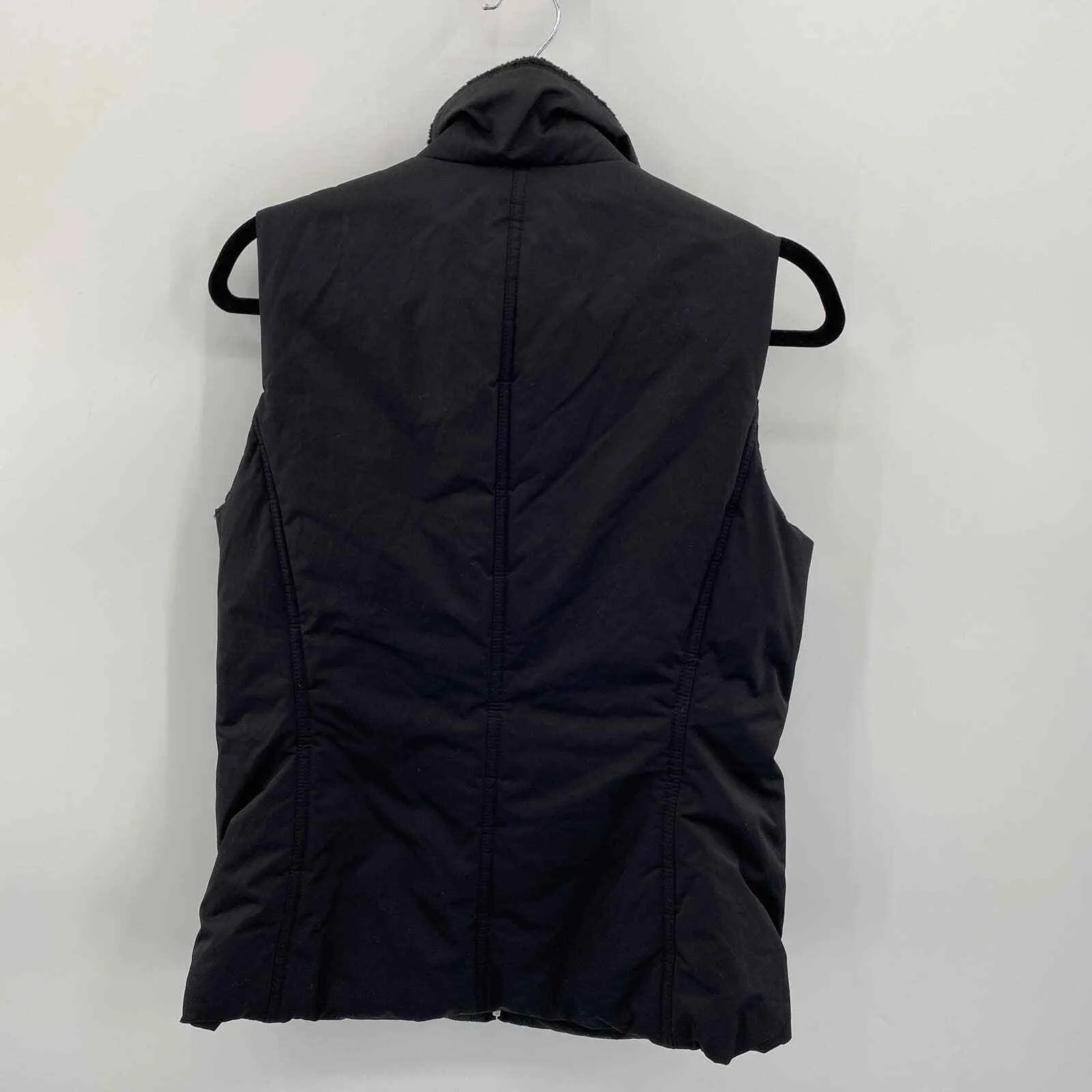 Banana Republic Puffer Vest Womens Medium Black Polyester Full zip Pockets - Image 3