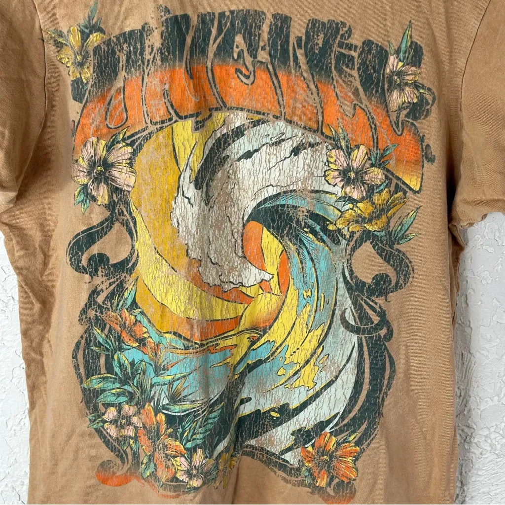 O’NEILL Floral Surfer Graphic Crew Neck Tee Shirt Size XS - Image 2