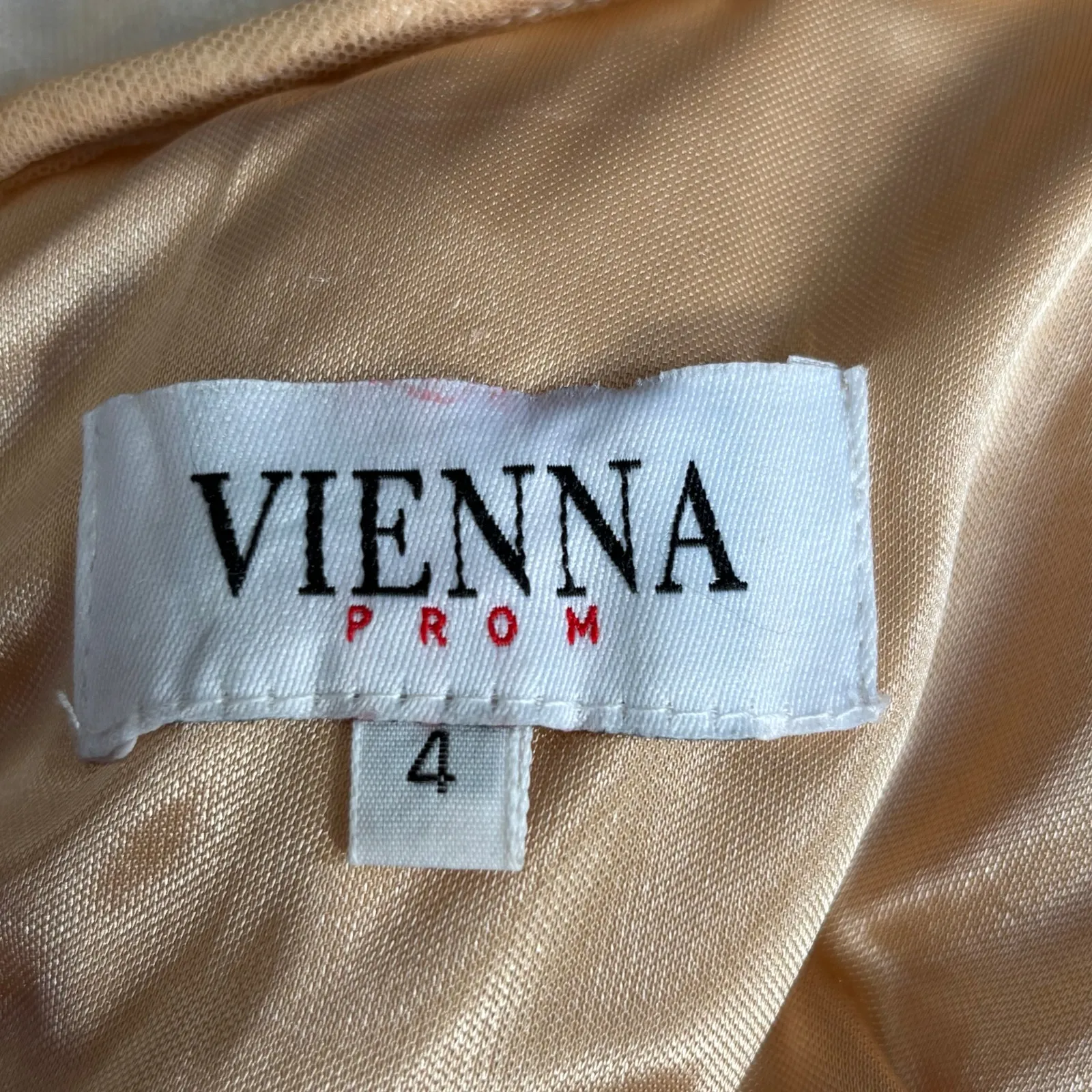 Vienna Prom White Nude Beaded Tulle Ball Gown Plunge Vneck Bridal Prom Dress 4 - Image 11