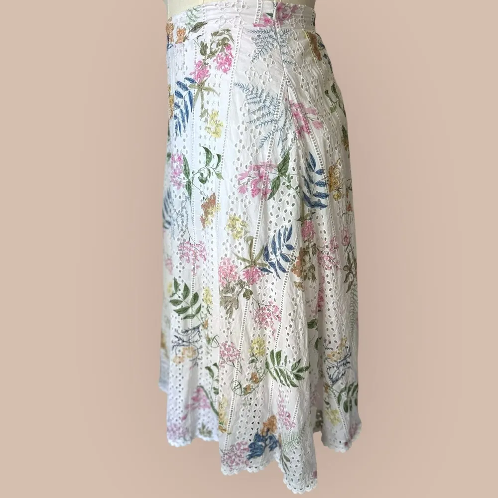 Lulu's Sweet at Heart White Floral Embroidered Midi Skirt (952) - Image 9