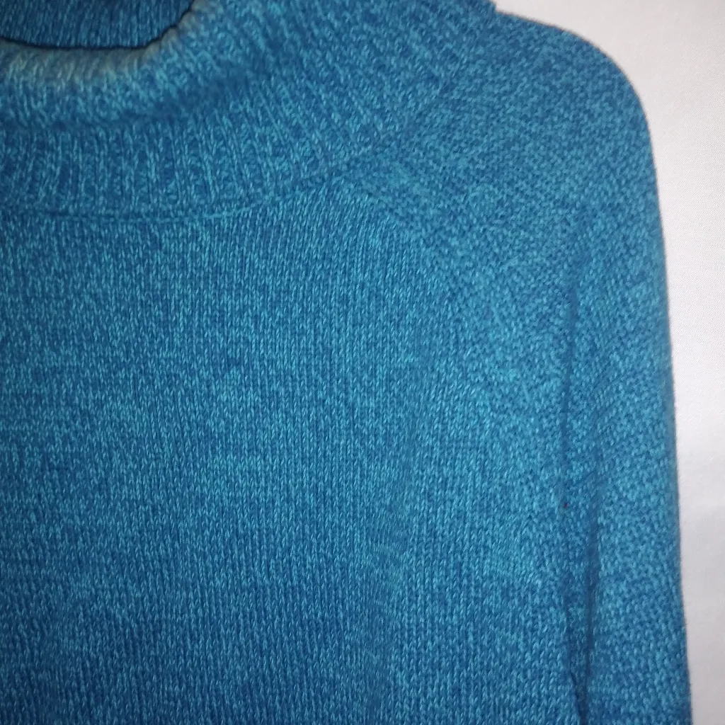 Karen Scott M Turtle Neck Pullover Sweater in Deep Turquoise - Image 3