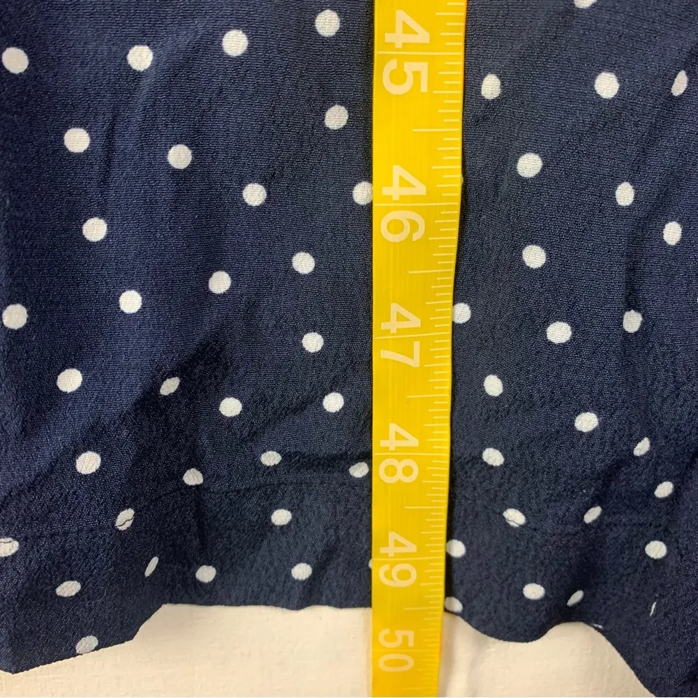 LOFT women's size 12 large outlet blue white Polka Dot Navy Dress ruffle sleeve - Image 10