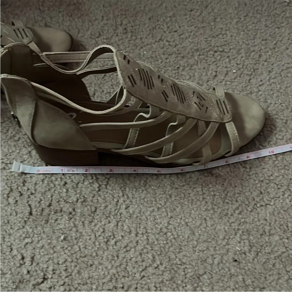 Justice Beige Strappy Heeled Sandals - Image 7