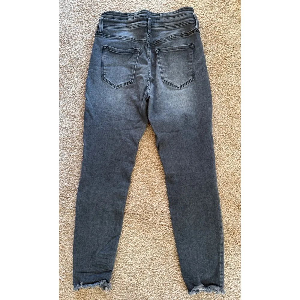 KanCan Ankle Skinny Jeans Frayed Hem Gray/Black Wash Denim‎ Size 28 Gray - Image 6