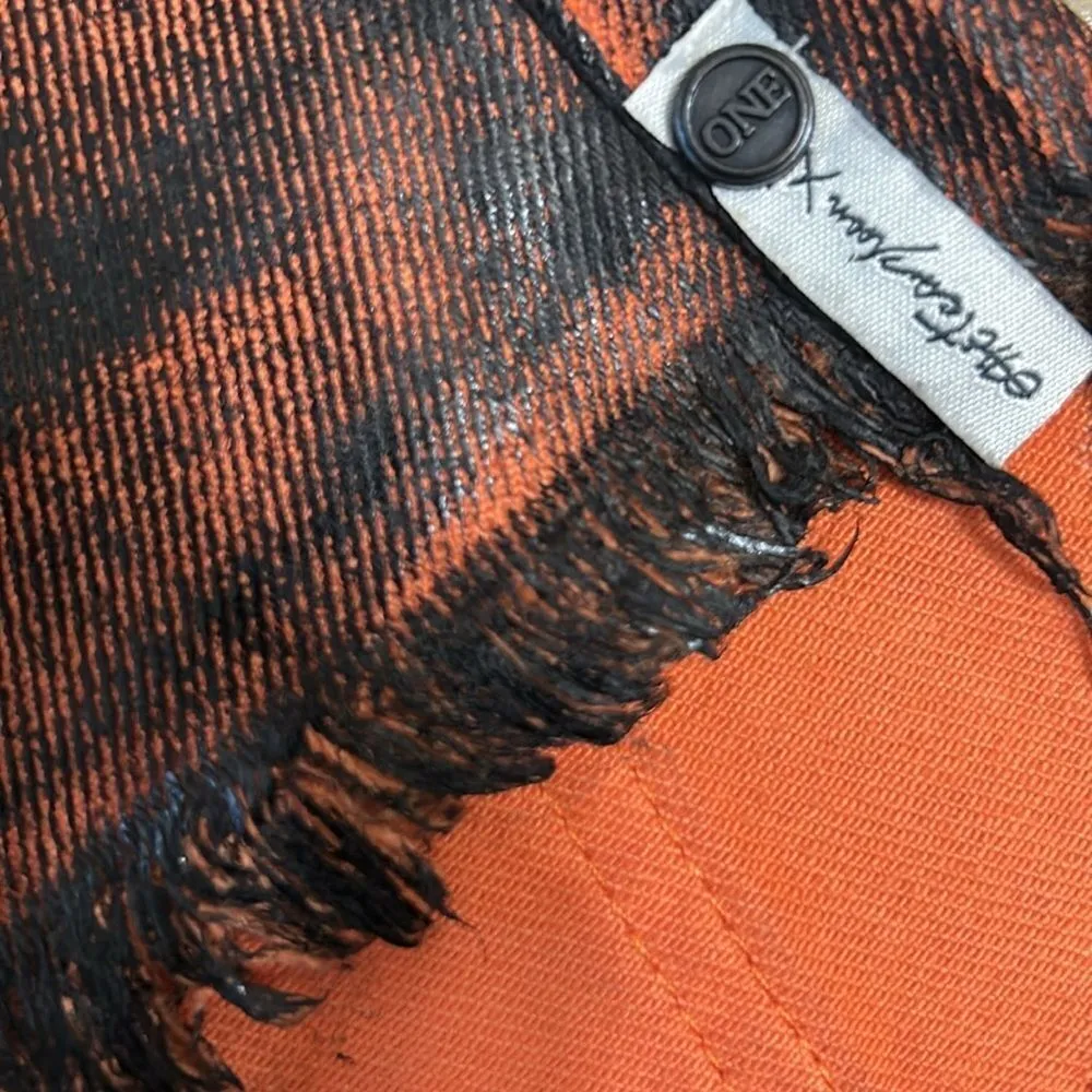 One Teaspoon Revolve  Orange/Black Low Waist Coated Denim Shorts(Size 26) - Image 12