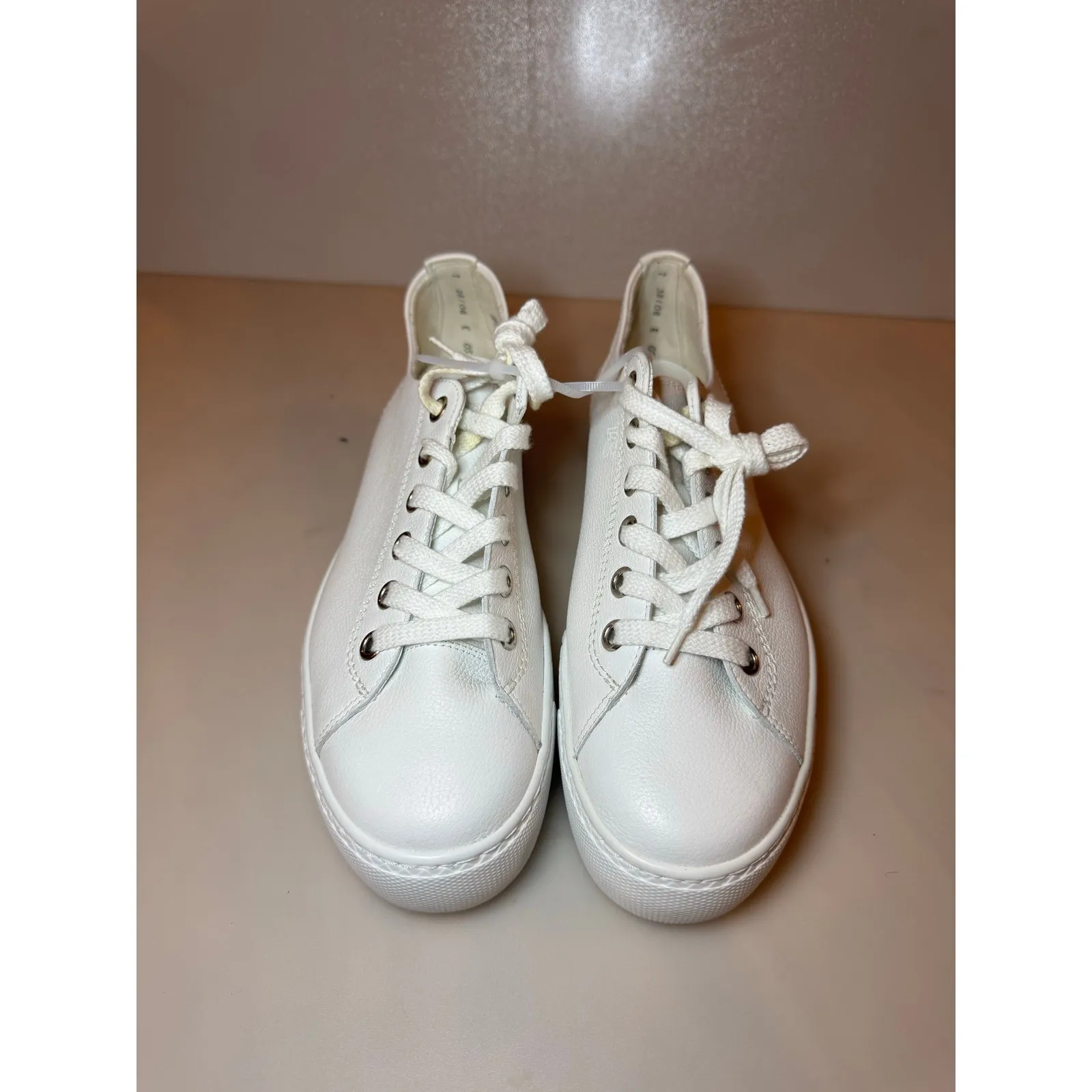 Paul Green Bixby White Leather Platform Sneakers - Size 7 - Image 2