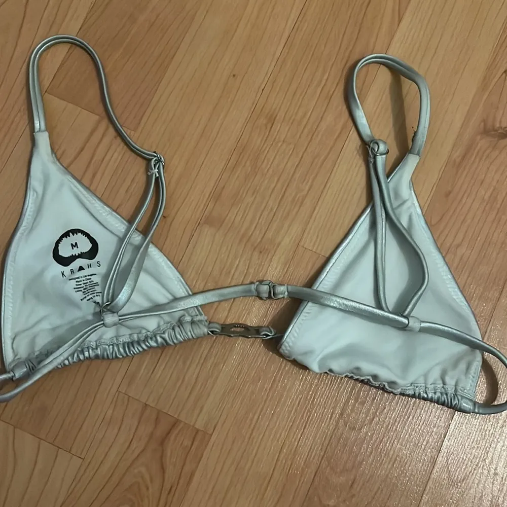 Krahs Grey Metallic Bikini Top Size M - Image 3
