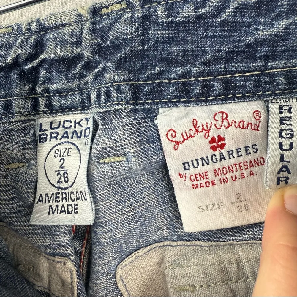 Lucky Brand Vintage Dungarees Jeans Size 2/26 USA Made Carpenter Style Flare - Image 6