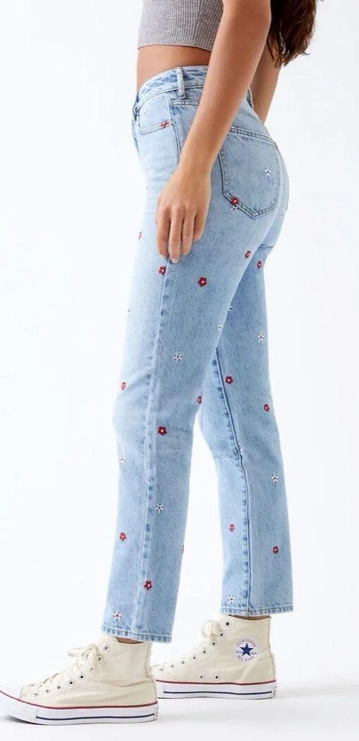 PacSun Red Daisy Mom Jeans - Image 2