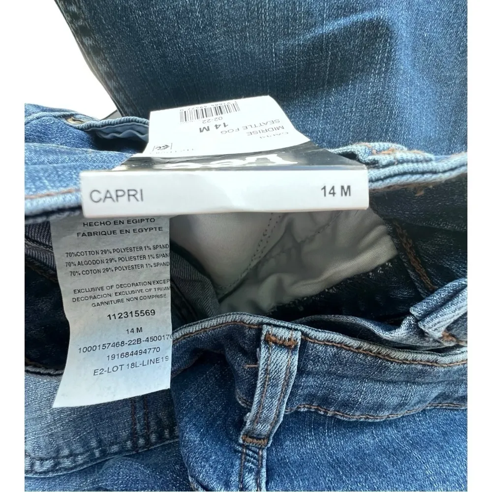 WOMEN'S LEE jean REGULAR FIT CAPRI MID RISE SEATTLE FOG blue plus size14M - Image 9