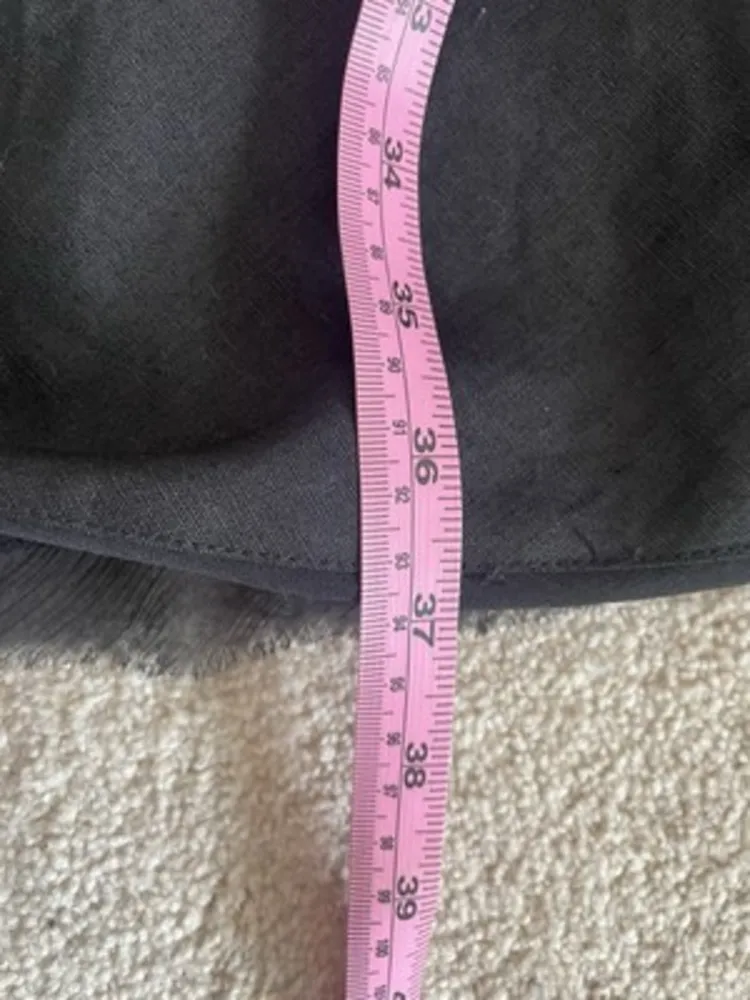 Goth Black Linen Lace Mesh Detail Skirt Women Lagenlook Whimsigoth Witchy SZ 10 - Image 7