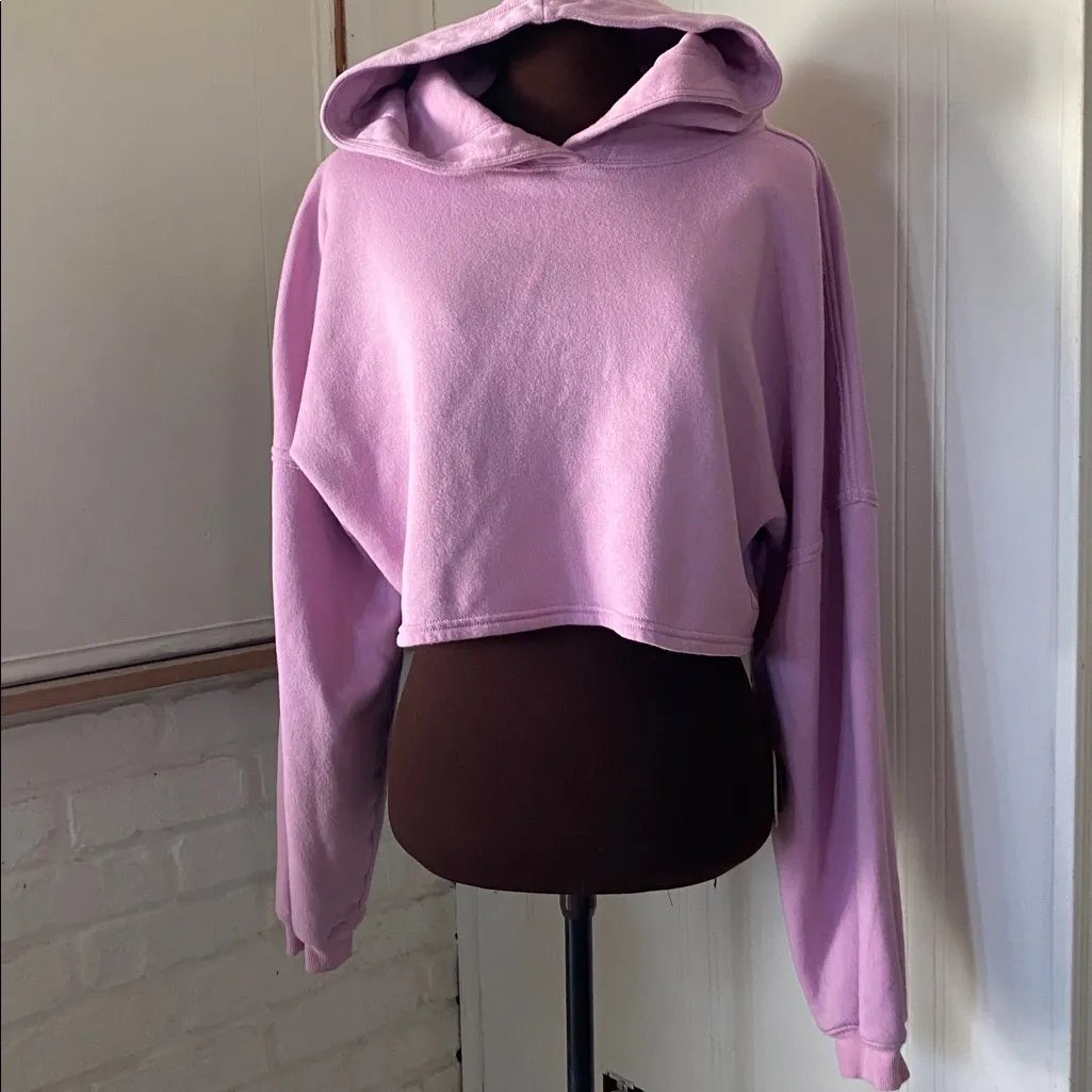 SAVAGE X FENTY Rihanna’s Essential cropped Hoodie, Pink, Large Pink - Image 2