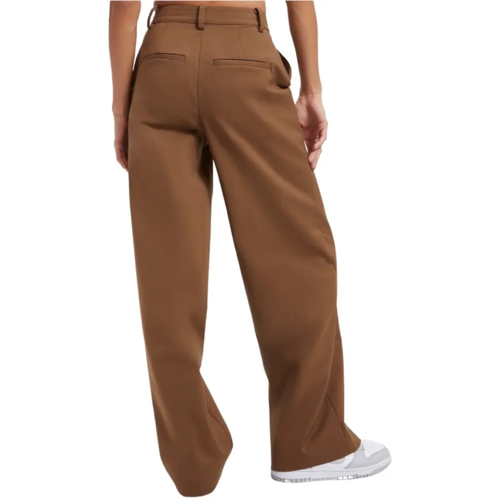 Good American Wide Leg Woven Trouser High Rise‎ Pants Sepia Brown 8 / 29 - Image 3