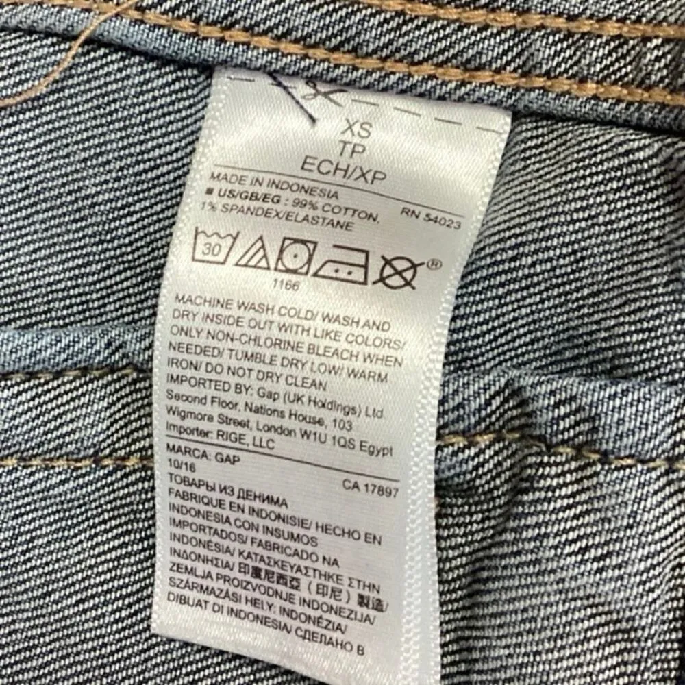 Gap Women's Blue Denim Button Down Long Sleeve Collar Jean Coat Jacket Size XS - Image 5