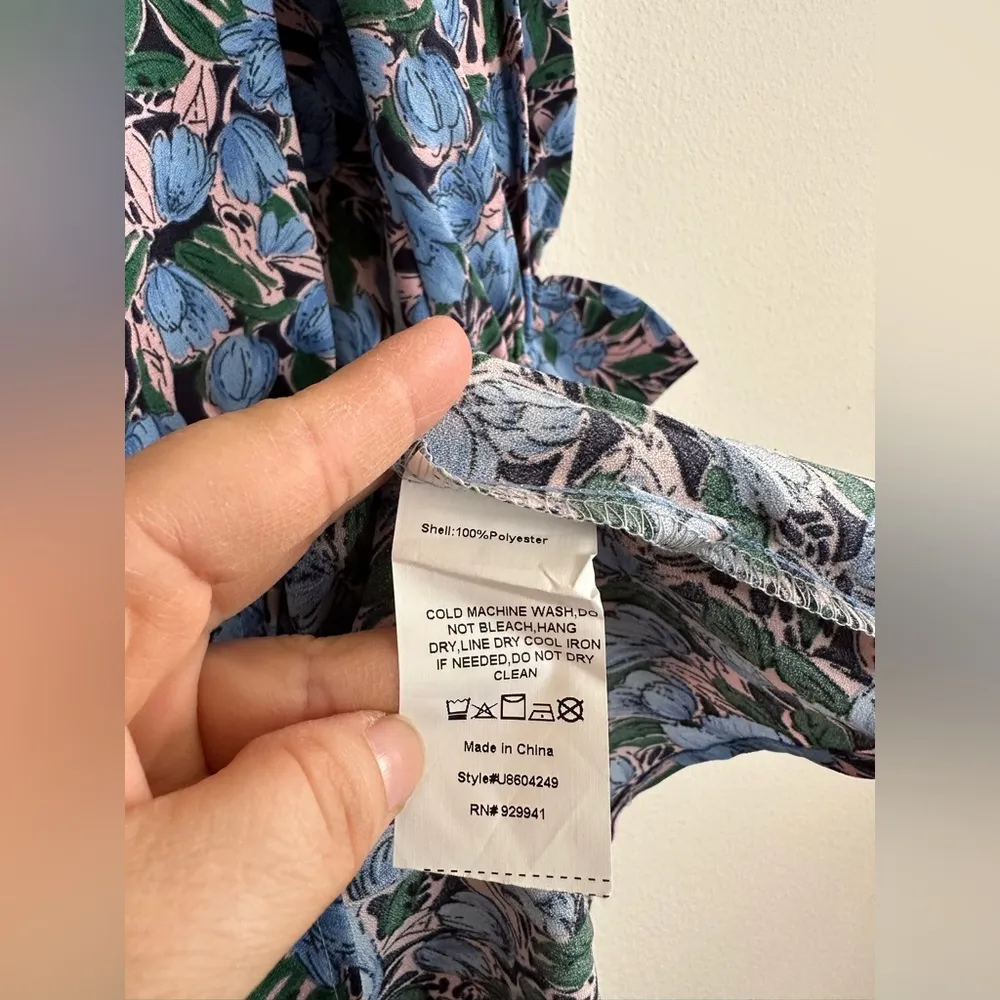 Suzanne Betro Tropical Floral Ruffle Waist Mumu A-Line Dress Sz 1X - Image 5