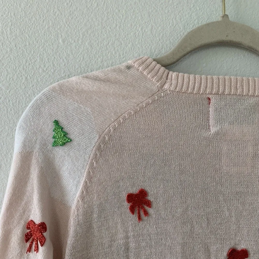 JEM Holiday Sweater Size Large Multicolor Frosty Christmas Tree Novelty Pullover - Image 4