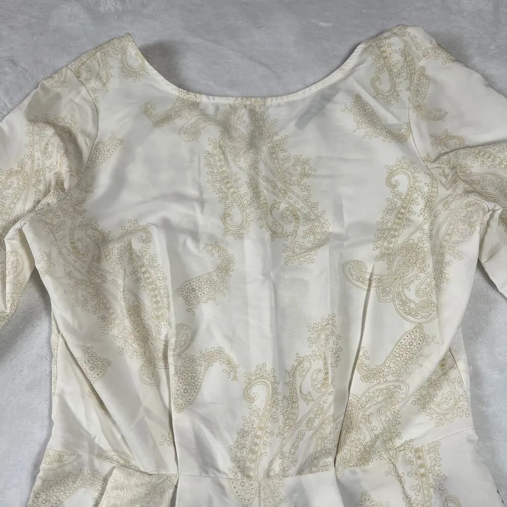 City Halo Paisley Print Playsuit Romper Size Medium Boho Festival Colorful Party Green - Image 3