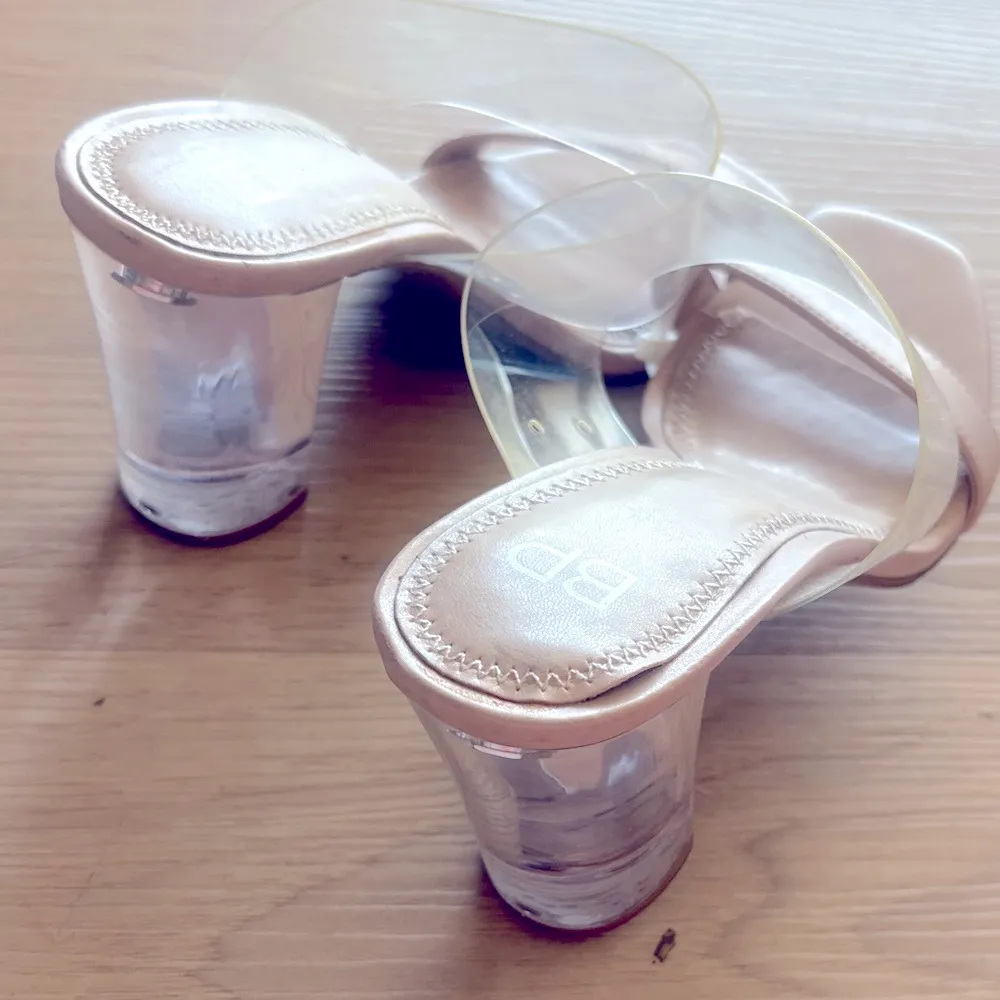 BP  Women's Tan Clear Strap Mules - Image 6