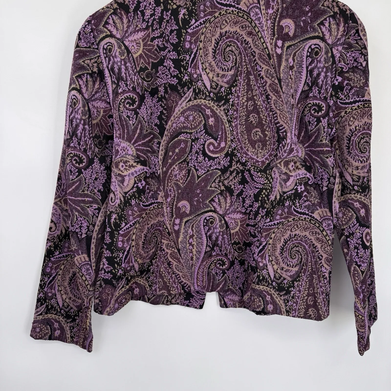 Vintage Y2K Coldwater Creek Jacket Womens 8P Purple Paisley Forest Fairy Lined - Image 10